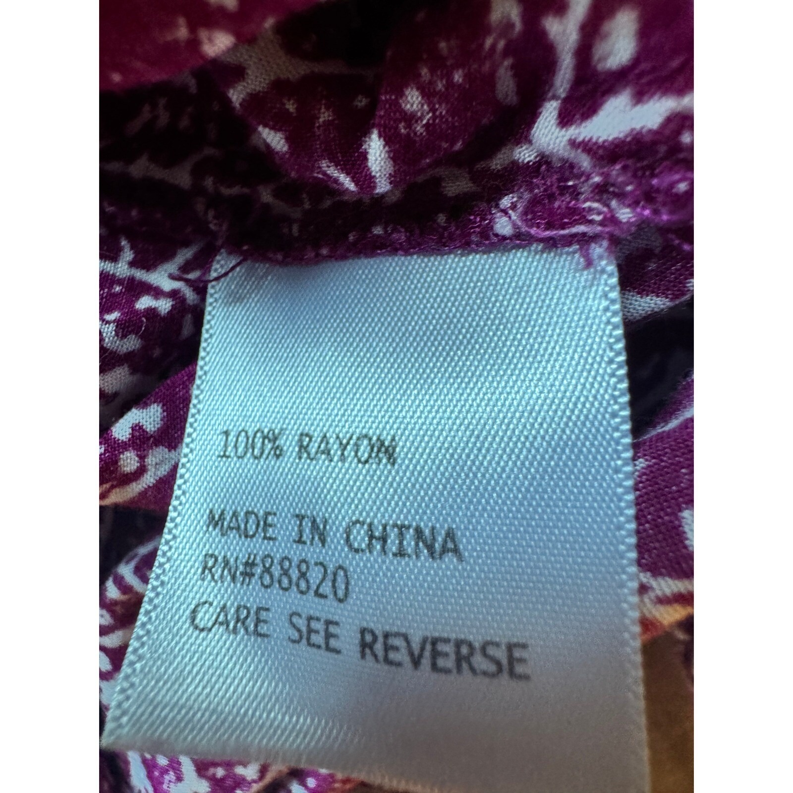 Soiree Purple Blouse 3/4 Sleeve Rayon Top Chevron Print Plus Size 3x — image 4 of 5